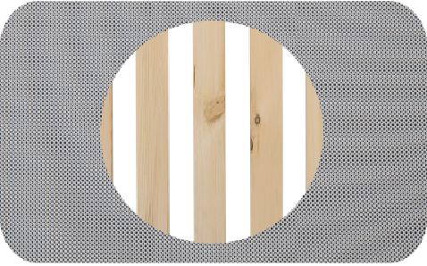 Imagen detalle canape - Estructura y láminas de madera maciza